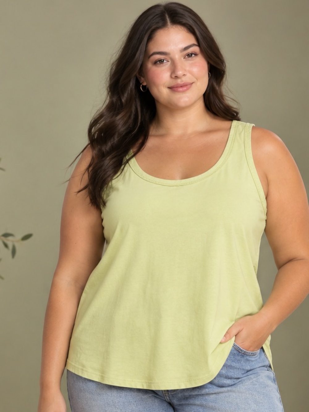 Eddie Bauer Women’s XL Tank Top Lime Green Sleeveless Scoop Neck Casual